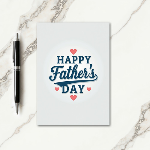 Coral Hearts Fathers Day Card