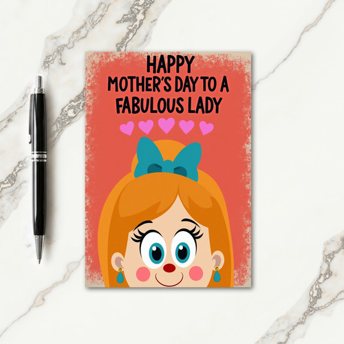 Coral Lady Mothers Day Card