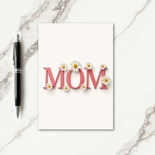 Coral Mom Floral Mothers Day Card