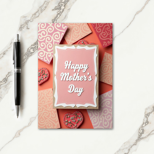 Coral Mothers Day Art Card