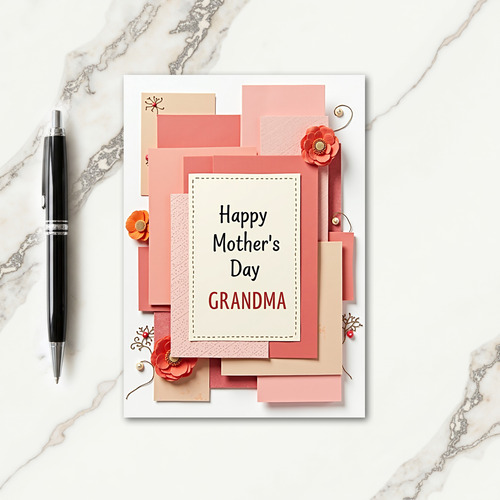 Coral Mothers Day Blossom Card