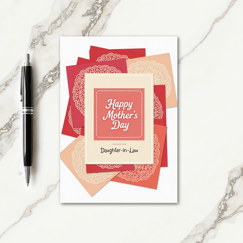 Coral Mothers Day Greeting Card