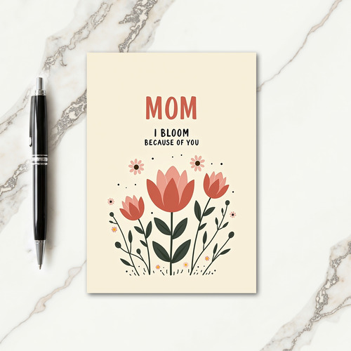 Coral Mothers Day Tribute Card