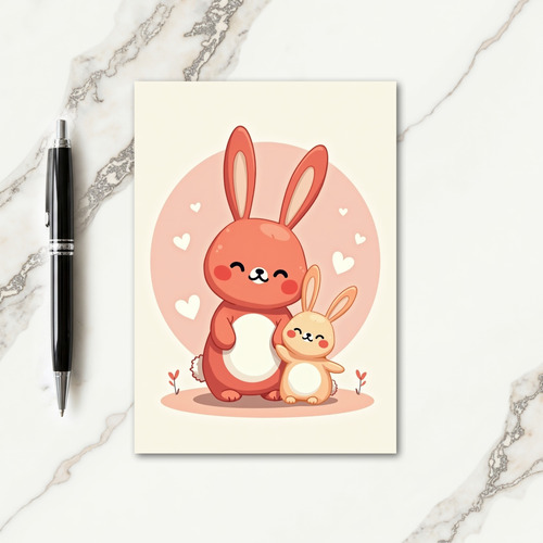 Coral Peach Creature Love Card