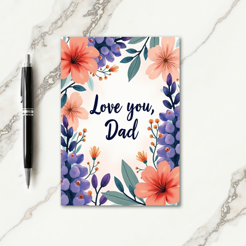 Coral Peach Fathers Day Card