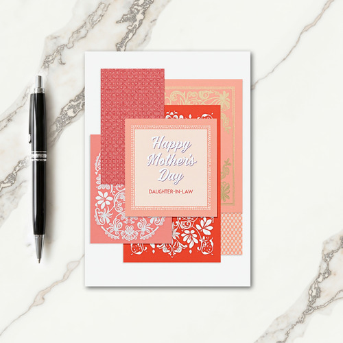 Coral Peach Mothers Day Message Card