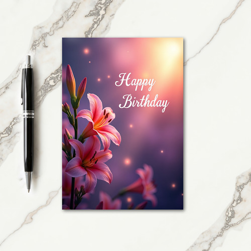 Coral Petal Birthday Card