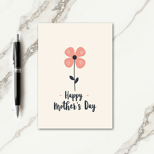 Coral Petal Mothers Day Card