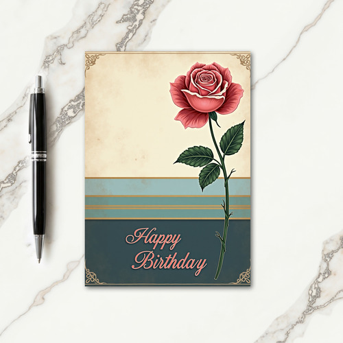 Coral Pink Birthday Card