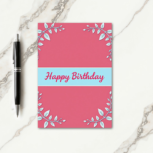 Coral Pink Birthday Wish Card
