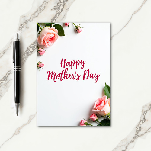 Coral Pink Mothers Day Art Card