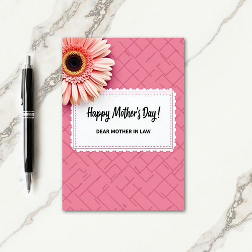 Coral Pink Mothers Day In Law Card