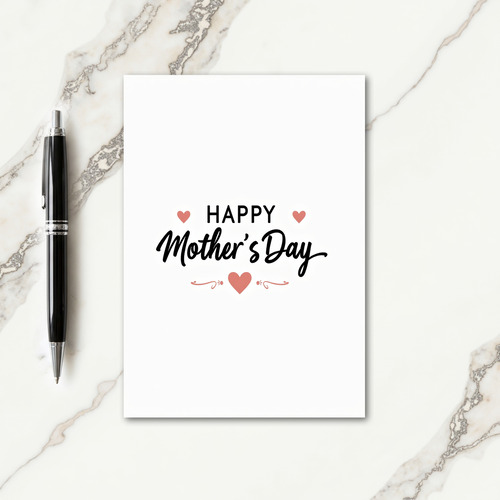 Coral Pink Mothers Day Love Card