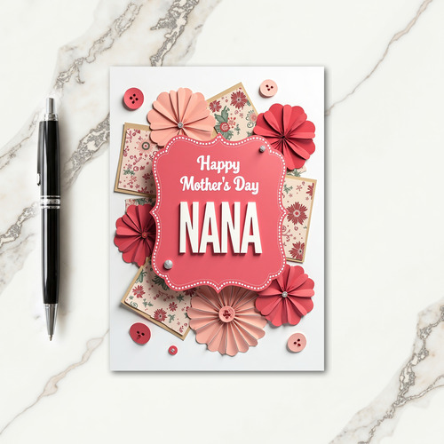 Coral Plaque Mothers Day Card