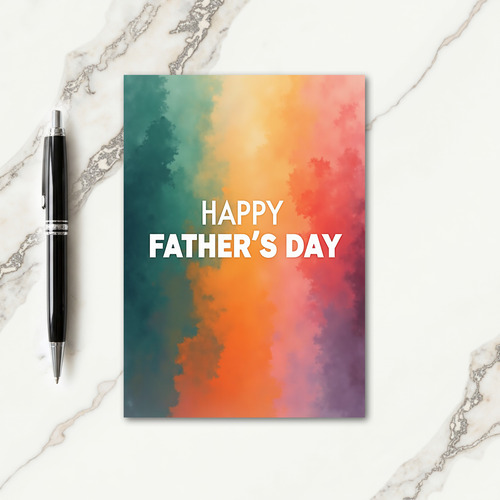 Coral Purple Fathers Day Card