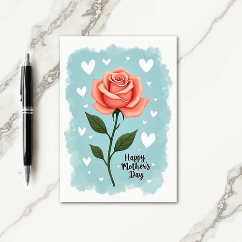 Coral Rose Mother Love Card