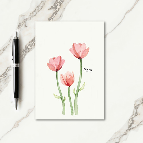 Coral Rose Mothers Day Art Card