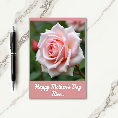 Coral Rose Mothers Day Niece Card