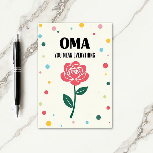 Coral Rose Oma Loving Day Card