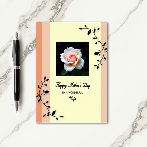 Coral Rose Wonderful Wife Card