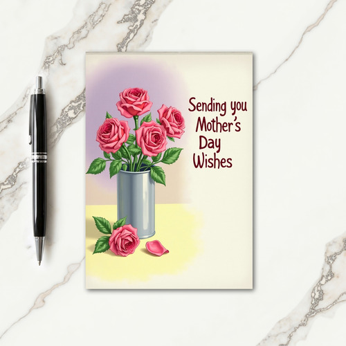 Coral Roses Mothers Day Art Card
