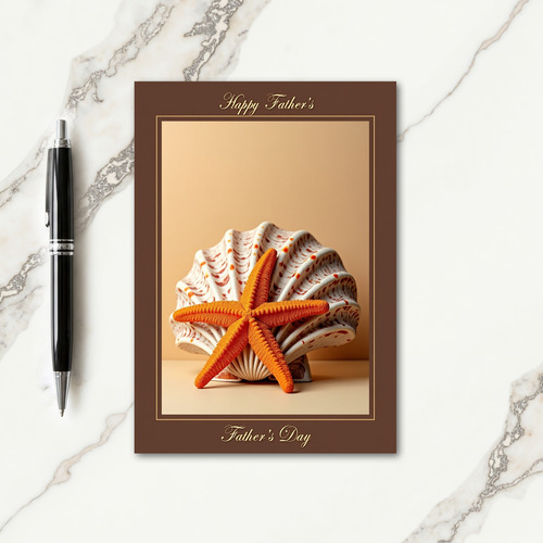 Coral Shell Fathers Day Card