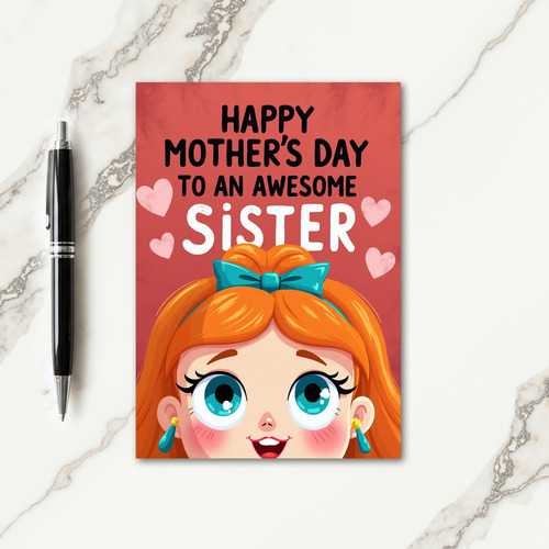 Coral Sweet Mothers Day Art Card