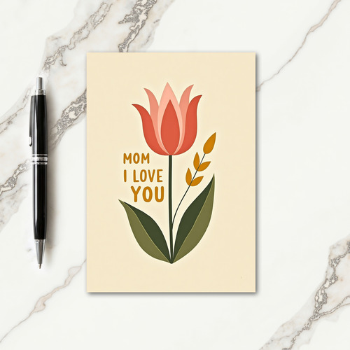Coral Tulip Mothers Love Card