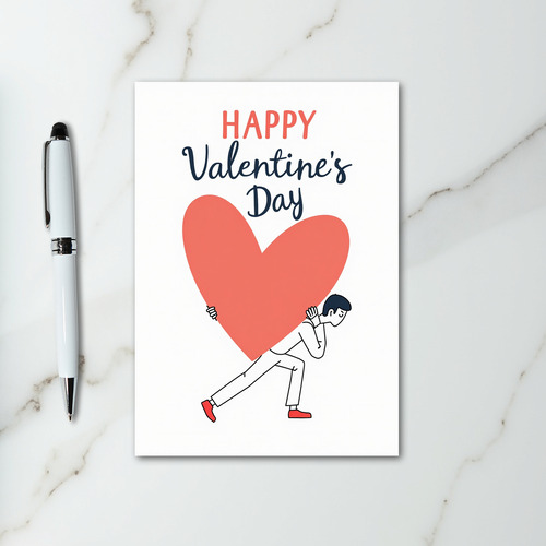 Coral Valentines Day Card