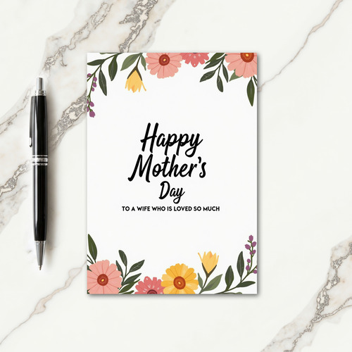 Coral Wife Mothers Day Card