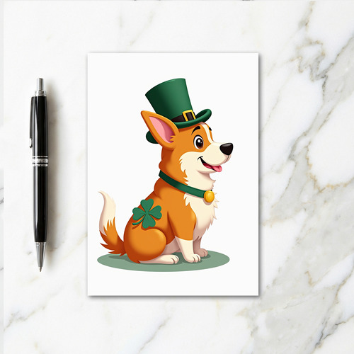 Corgi Clover Pattern Card