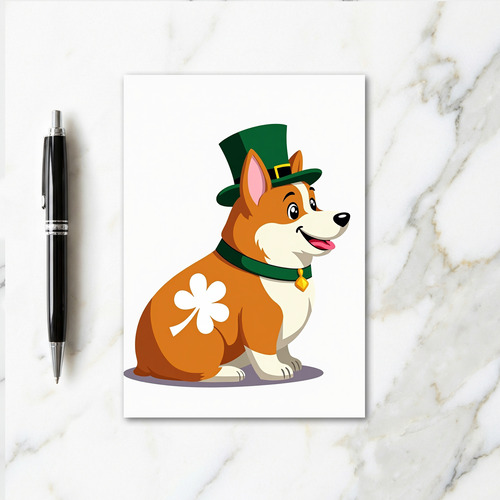 Corgi Shamrock Pattern Card