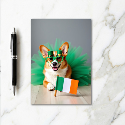 Corgi St Patricks Day Fun Card