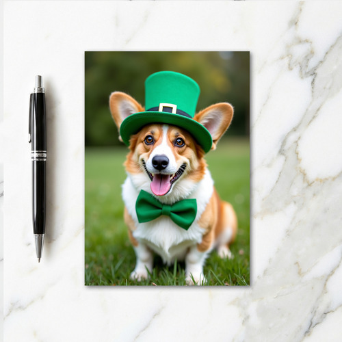 Corgi St Patricks Day Photo Card
