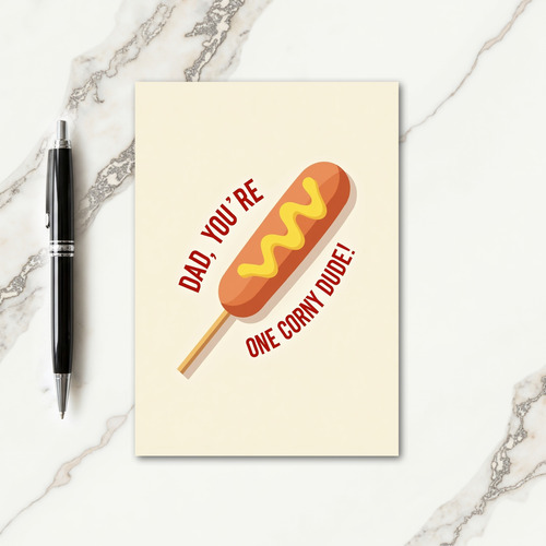 Corn Dog Sweet Fathers Day Card
