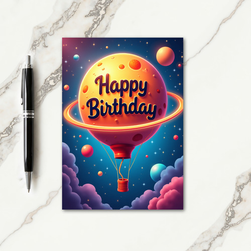 Cosmic Balloon Birthday Card