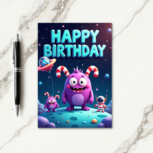 Cosmic Birthday Celebration Card