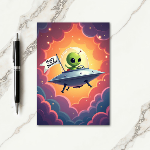 Cosmic Birthday Illustration Card