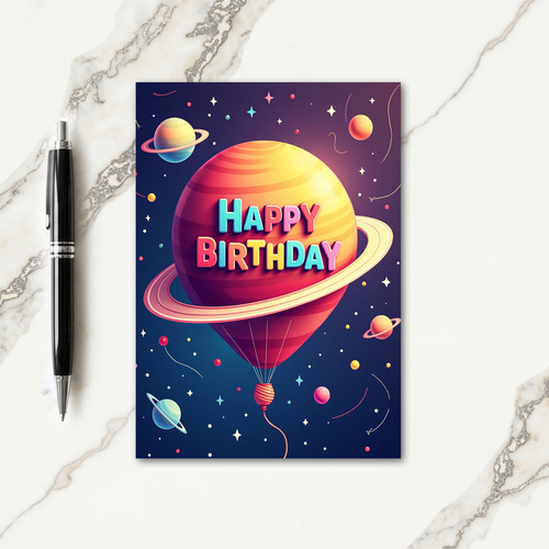 Cosmic Birthday Sphere Card
