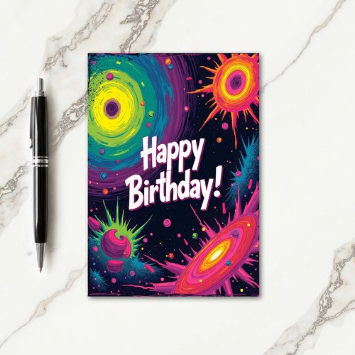 Cosmic Birthday Swirl Card