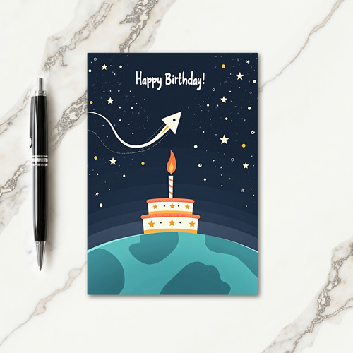 Cosmic Cake Birthday Card