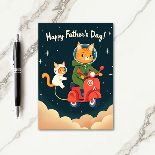 Cosmic Felines Fathers Day Card