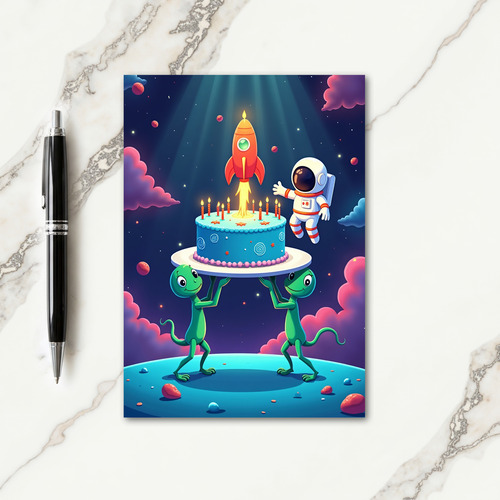 Cosmic Friends Birthday Card