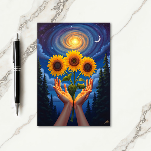 Cosmic Hands Birthday Card