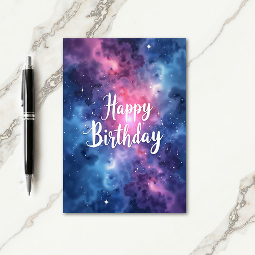 Cosmic Nebula Birthday Card