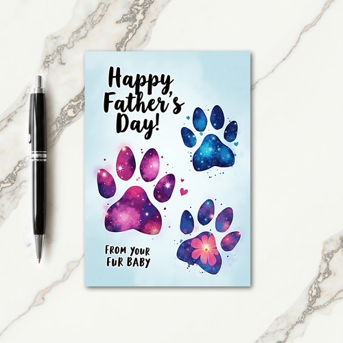 Cosmic Paws Sweet Fathers Day Card
