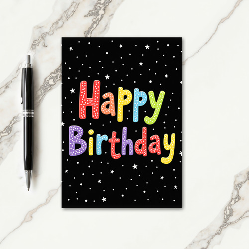 Cosmic Polka Birthday Card