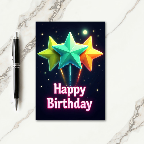 Cosmic Stars Birthday Card