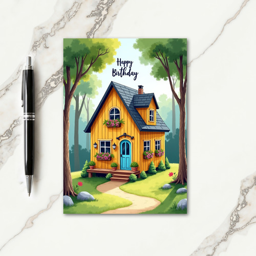 Cottage Birthday Scene Card