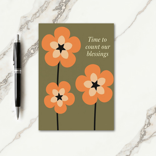Count Our Blessings Orange Blooms Card thumbnail